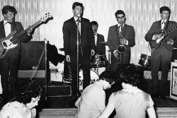 This was the line up of Johnny Martin and the Tremors from left to right  Keith Shepherd (bass) Johnny Martin (vocals) Brian Matthews (drums) Neil Gibbo